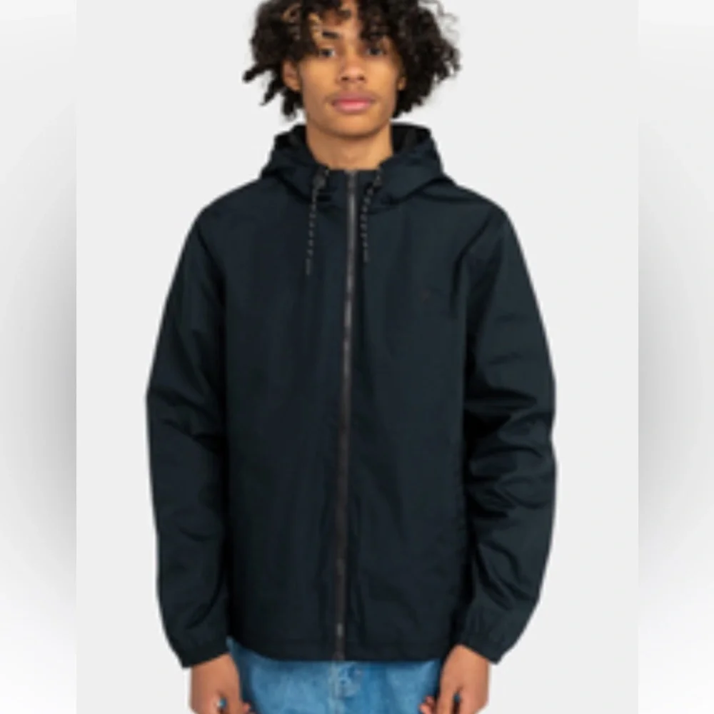 Nomad Men's Tech Fleece Lined Hooded Heavyweight Windbreaker | Navy Blue | L